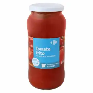 Tomate frito sin azúcares añadidos contenido reducido en sal Carrefour tarro 550 g.