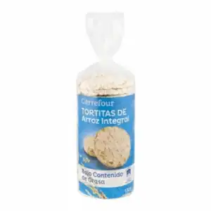 Tortitas de arroz integrales Carrefour 130 g.