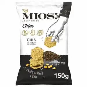 Aperitivo de maíz y chía con sal marina Risi Mios! sin gluten 150 g.