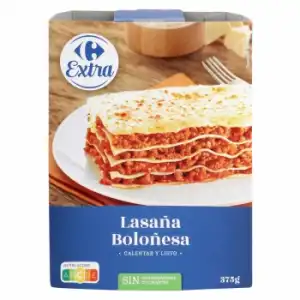 Lasaña boloñesa Carrefour Extra 375 g.