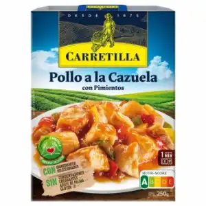 Pollo a la cazuela con pimientos Carretilla sin gluten sin aceite de palma 250 g.