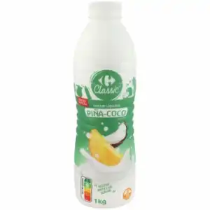 Yogur liquido de piña y coco Carrefour Classic ́ sin gluten 1000 g.