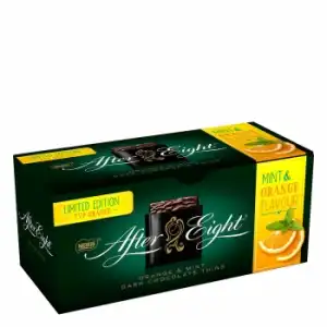 Láminas de chocolate rellenas de menta y naranja After Eight 200 g.