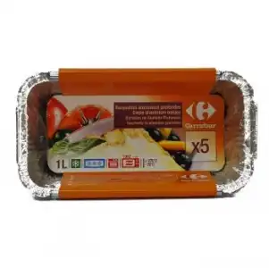 Set 5 Bandejas Profundas de Aluminio CARREFOUR 1 l.