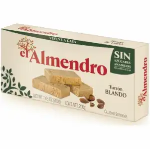 Turrón blando sin azúcar añadido El Almendro 200 g.