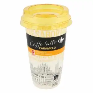 Café latte macchiato caramelo Carrefour sin gluten 250 ml.