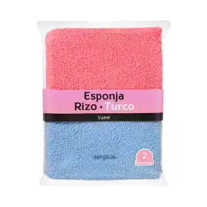 Esponja de baño rizo suave Deliplus Paquete 2 ud