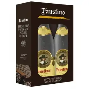 Estuche de 2 botellas de vino tinto gran reserva Faustino D.O.Ca. Rioja 75 cl.