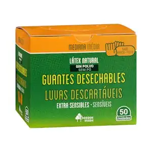 Guantes de látex Bosque Verde talla mediana Caja 50 ud