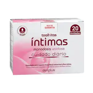 Toallitas íntimas cuidado diario Deliplus monodosis Caja 1 ud