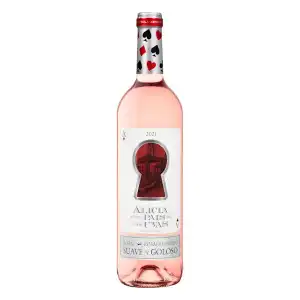 Vino rosado Alicia en el país de las uvas suave y goloso Botella 750 ml