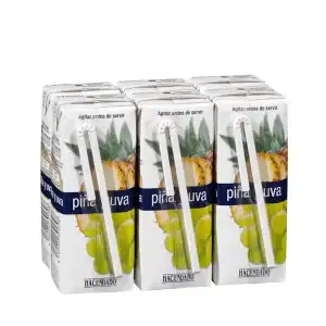 Zumo de piña y uva Hacendado 6 mini bricks X 200 ml