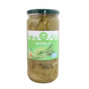 Borraja sin sal añadida en tarro Carrefour 400 g.