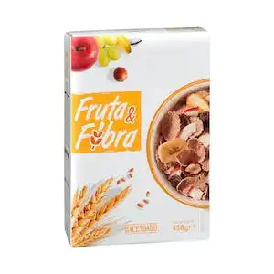 Cereales con salvado de trigo Fruta y Fibra Hacendado Caja 0.45 kg