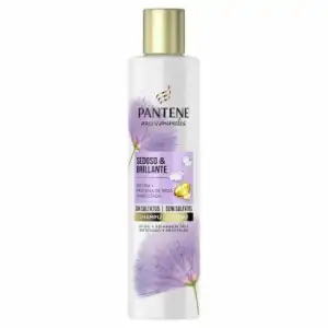 Champú sin sulfatos Sedoso & Brillante para pelo dañado y con mechas con biotina + proteína de seda hidrolizada Miracles Pantene Pro-V 225 ml.