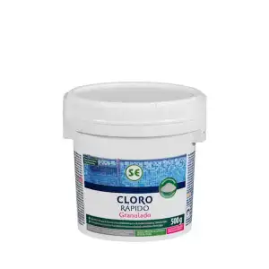 Cloro rápido granulado para piscina Bote 0.5 kg