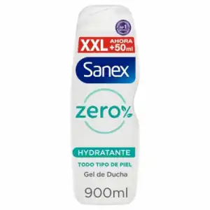 Gel de ducha hidratante Zero% Sanex 900 ml.