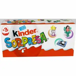 Huevo de chocolate Kinder Sorpresa sin gluten 3 ud.