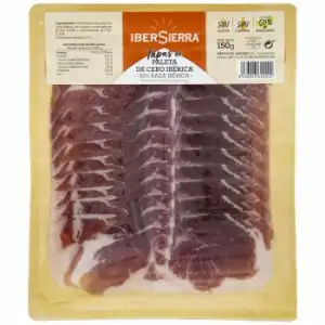 Tapa de Paleta de Cebo Ibérica 50% Raza Ibérica en lonchas Ibersierra sin gluten y sin lactosa 150 g