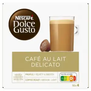 Café con leche delicato en cápsulas Nescafé Dolce Gusto 16 unidades de 11,7 g.