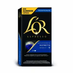 Café ristretto descafeinado en cápsulas L'Or Espresso compatible con Nespresso 10 unidades de 5,2 g.