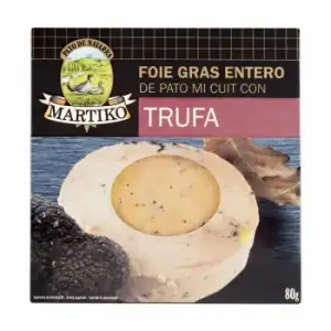 Foie gras entero de pato mi cuit con trufa Martiko sin gluten sin lactosa 80 g.