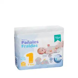 Pañales bebé talla 1 de 2-4 kg Deliplus Paquete 30 ud