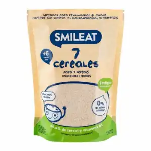 Papilla infantil desde 6 meses 7 cereales ecológica Smileat 200 g.
