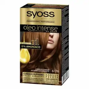 Tinte permanente sin amoniaco 6-76 cobrizo ámbar Oleo Intense SYOSS 1 ud.