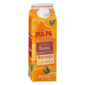 Zumo pura naranja con pulpa Hacendado Brick 1 L