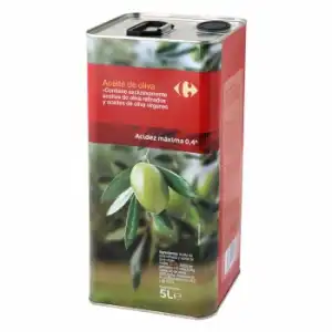 Aceite de oliva suave 0,4o Carrefour lata 5 l.