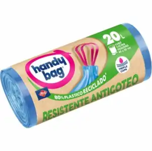 Bolsas de Basura Antigoteo 80% Reciclado Handy Bag 20l 15 ud