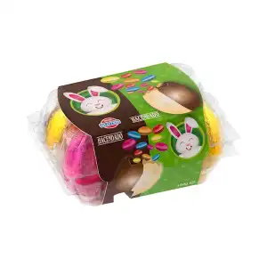 Huevos de chocolate con disquitos de colores Pascua Hacendado Paquete 0.15 kg