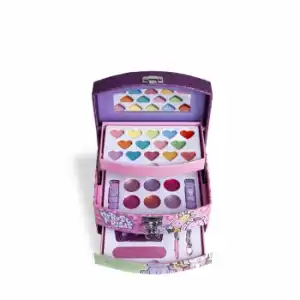 Baúl de maquillaje Martinelia: sombras de ojos 14 ud, brillo de labios 6 ud, pintalabios 2 ud, lima 1 ud.