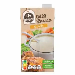 Caldo casero de pollo natural Original Carrefour sin gluten y sin lactosa brik 1 l.