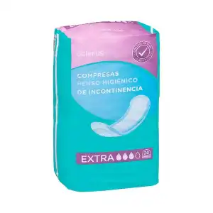 Compresa sin alas de incontinencia Deliplus Extra Paquete 20 ud