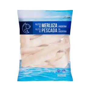 Filetes de merluza Argentina sin piel Nós ultracongelados Paquete kg