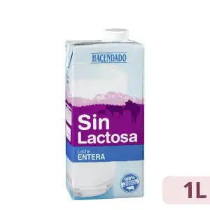 Leche entera sin lactosa Hacendado Brick 1 L