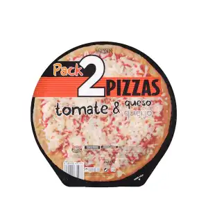 Pizzas tomate y queso Hacendado ultracongeladas 2 ud. X 0.285 kg