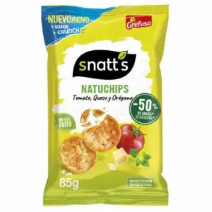 Snack de tomate, queso y orégano Natuchips Snatt's sin gluten y sin aceite de palma 85 g.