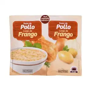 Sopa de pollo Hacendado con fideos finos 2 sobres X 0.08 kg