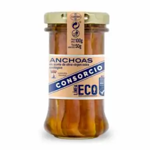 Anchoa en aceite de oliva virgen extra ecológica 50 g.