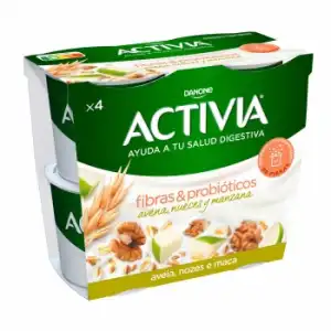 Bífidus con avena, nueces y manzana Danone Activia pack 4 unidades 115 g.