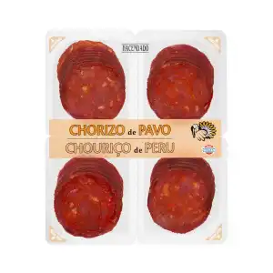 Chorizo de pavo Hacendado lonchas 4 paquetes X 0.0375 kg