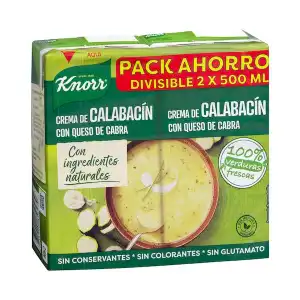 Crema de calabacín Knorr con queso de cabra 2 bricks X 500 ml