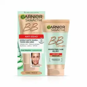 Crema facial BB Cream anti-edad hidratante diario todo en uno tono medio Skin Active Garnier 50 ml.