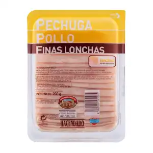 Pechuga de pollo Hacendado finas lonchas Paquete 0.2 kg