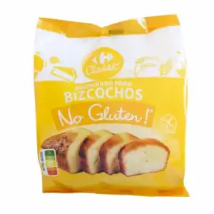 Preparado para bizcochos Classic Carrefour No Gluten sin gluten 375 g.