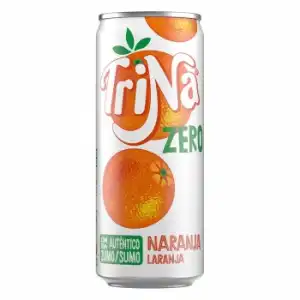 Refresco de naranja Trina zero sin gas lata 33 cl.