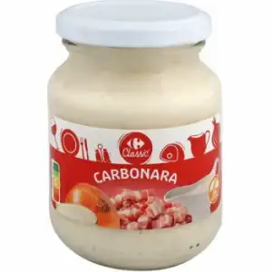 Salsa carbonara Classic Carrefour sin gluten 300 g.